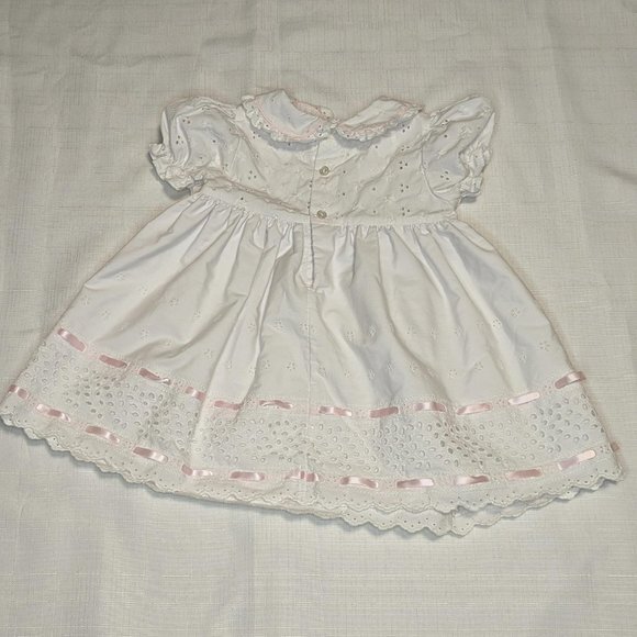 B T Kids White & Pink Embroidered‎ Dress - Picture 6 of 8